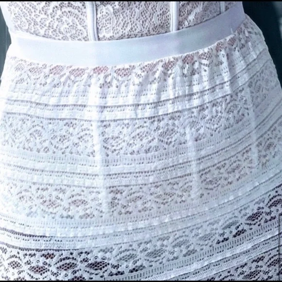 New! Clearance 🔥 Lacy Ivory Split Knit Maxi Skirts - Picture 7 of 7
